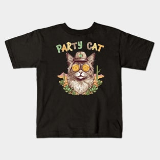 Party Cat in the Desert Kids T-Shirt